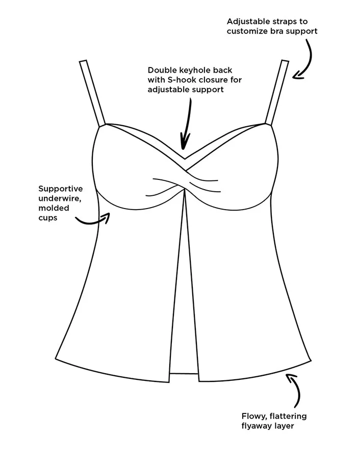 Verona Faux Flyaway Underwire Tankini Set