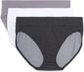 Warner's Women's Blissful Benefits Dig-Free Comfort Waistband Microfiber Hi-Cut 3-Pack 5138w