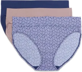 Warner's Women's Blissful Benefits Dig-Free Comfort Waistband Microfiber Hi-Cut 3-Pack 5138w