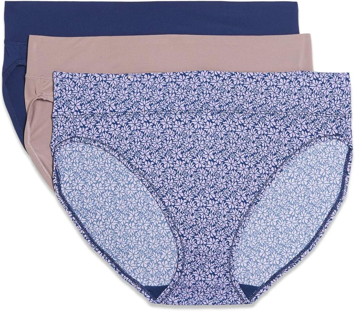 Warner's Women's Blissful Benefits Dig-Free Comfort Waistband Microfiber Hi-Cut 3-Pack 5138w