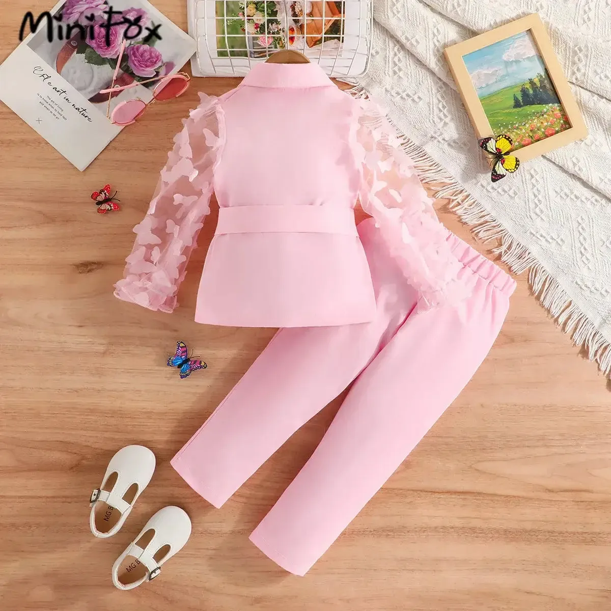 Winter Girls Butterfly Sleeve Blazer Top and Matching Pants