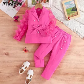 Winter Girls Butterfly Sleeve Blazer Top and Matching Pants
