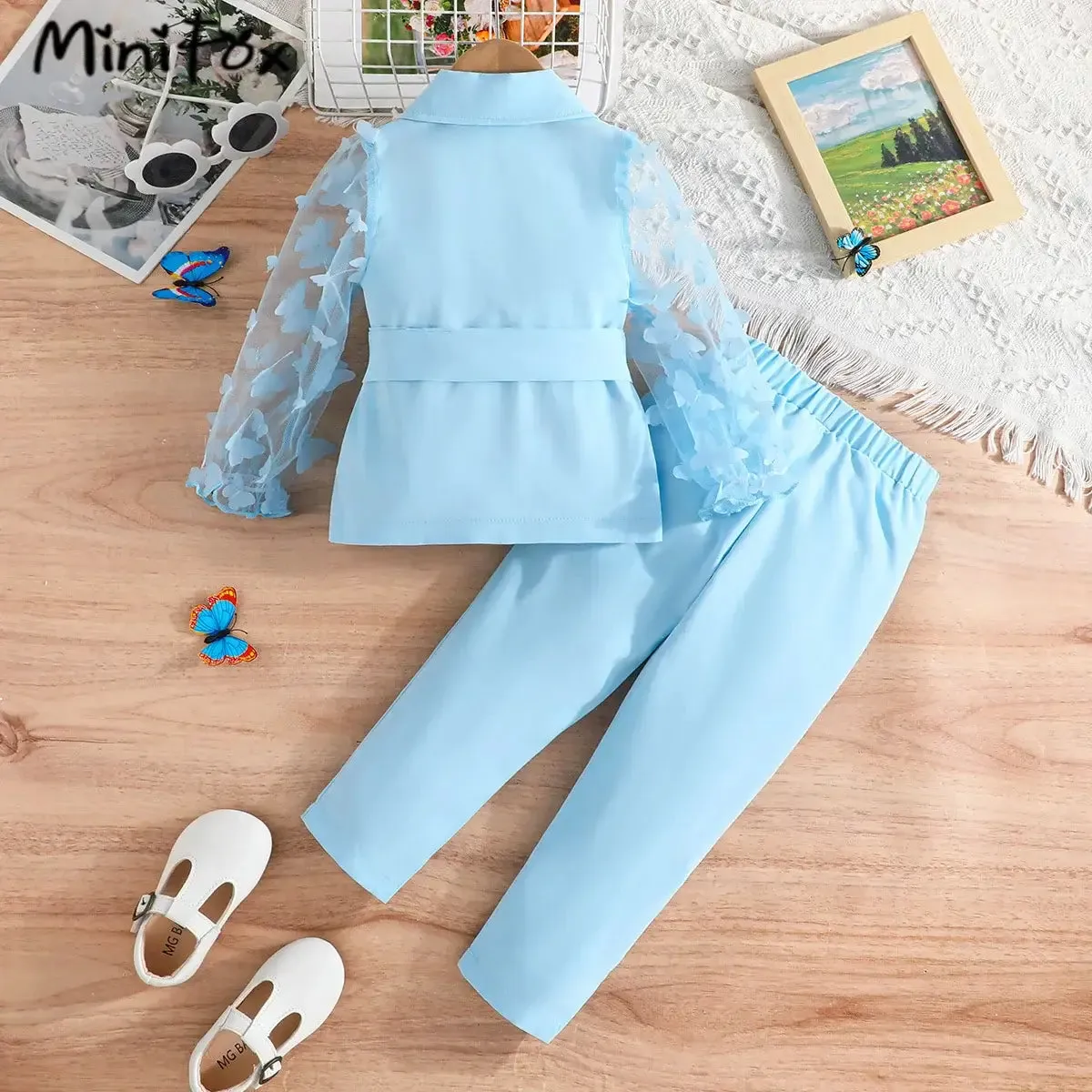 Winter Girls Butterfly Sleeve Blazer Top and Matching Pants