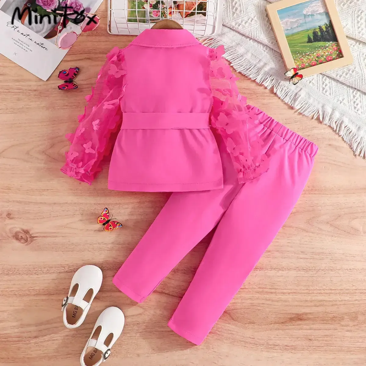 Winter Girls Butterfly Sleeve Blazer Top and Matching Pants