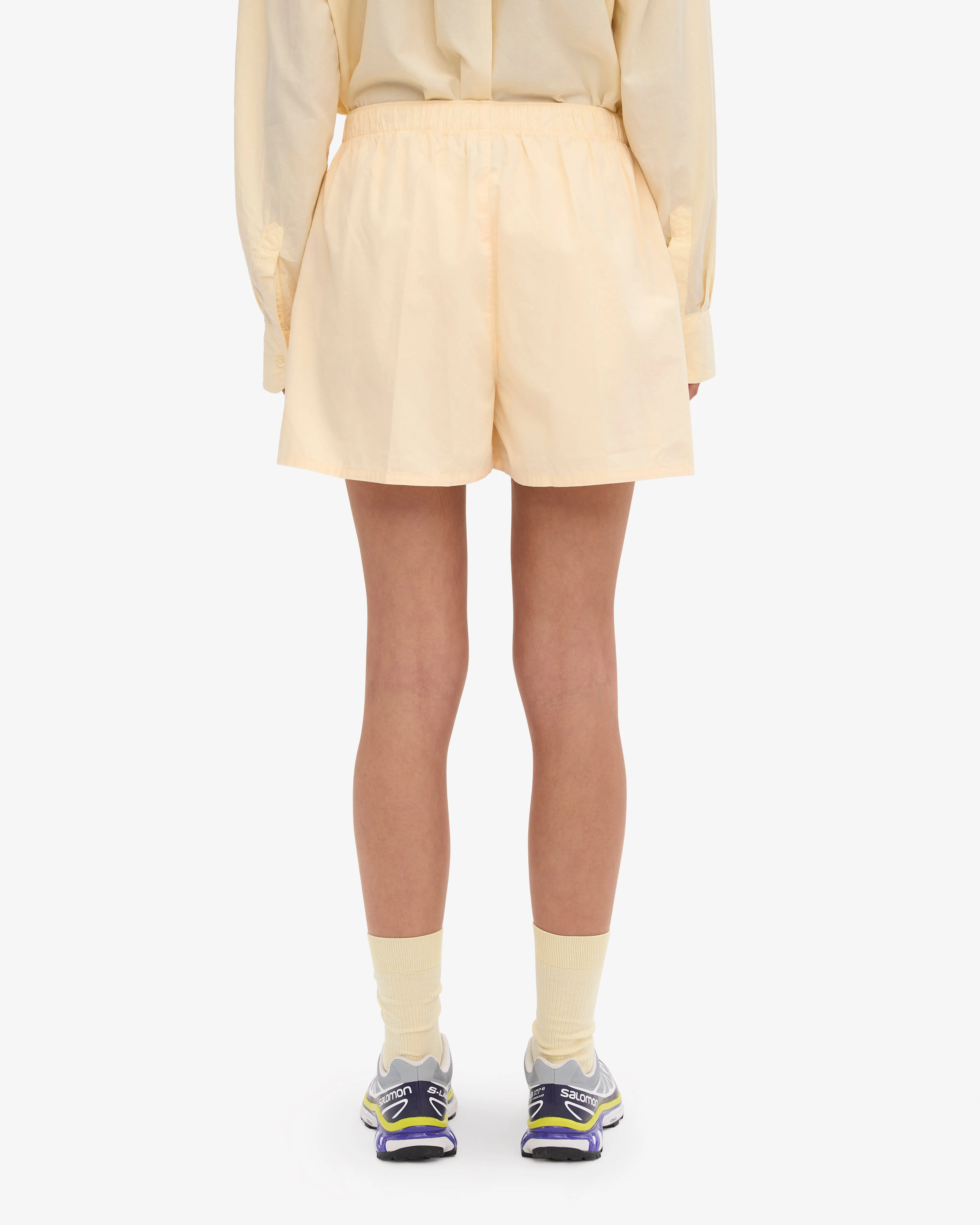 Women Organic Twill Shorts - Soft Yellow