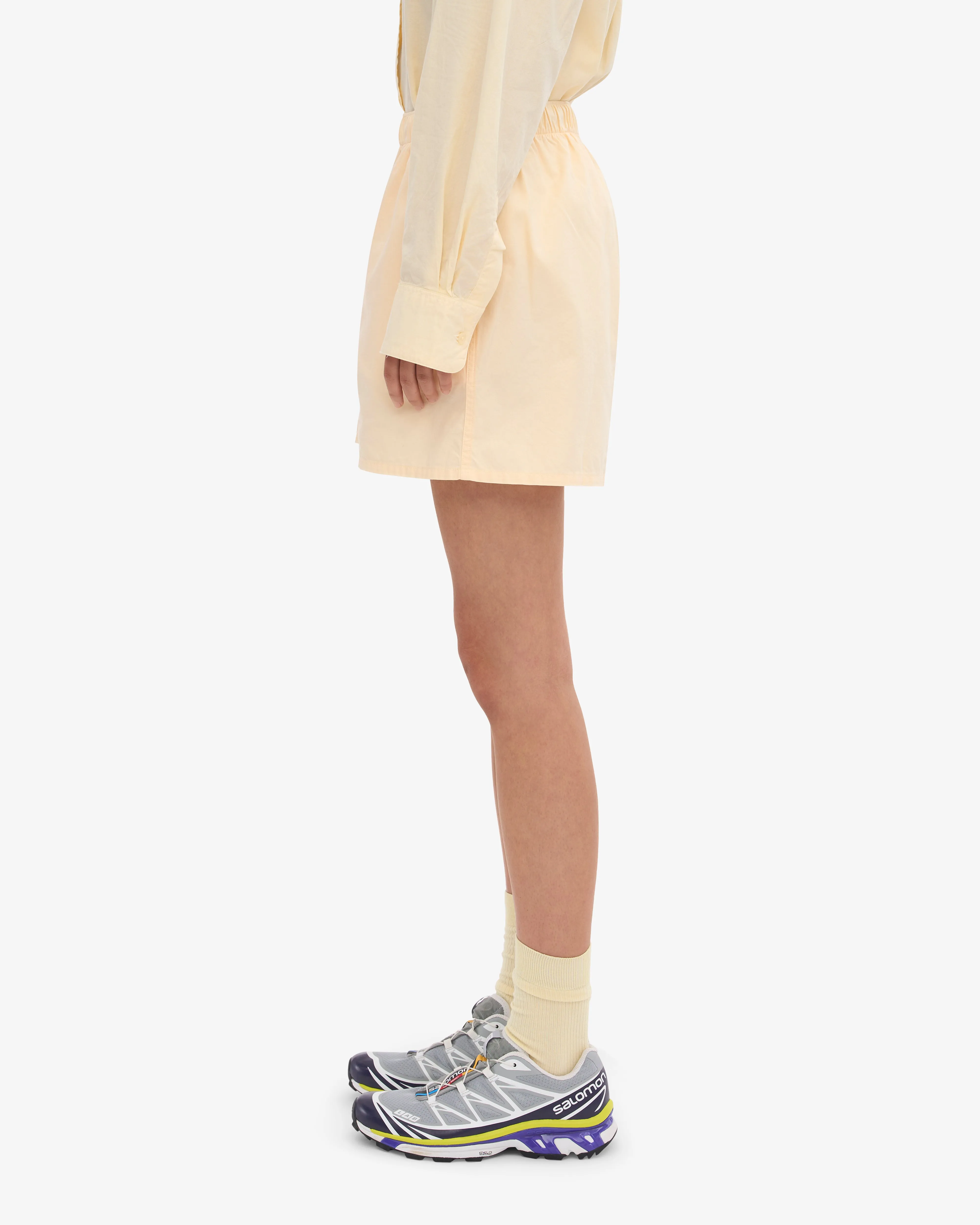 Women Organic Twill Shorts - Soft Yellow