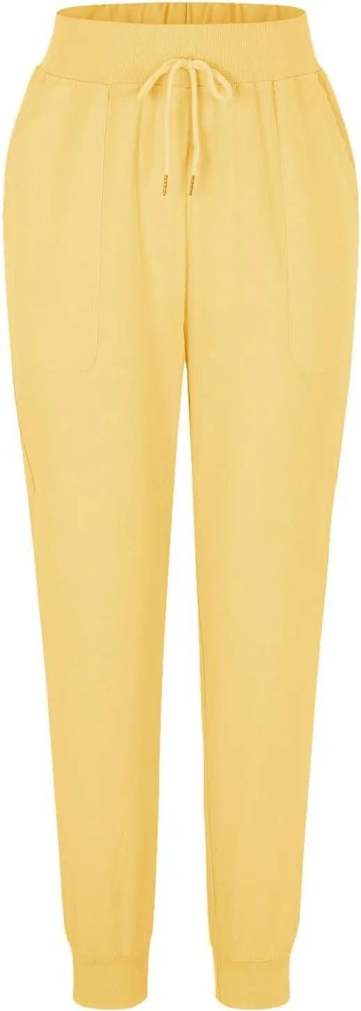 Women's Linen Summer Palazzo Pant Flowy Wide Leg Beach Pants High Waist Work Trouser with Pocket