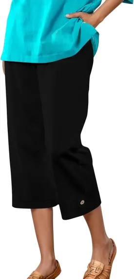 Women's Summer Casual Capri Pants High Waisted Wide Leg Comfortable Soft Knit Mid Length Breathable Workout Yoga